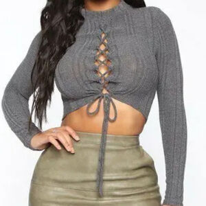 Fashion nova more to show lace up top